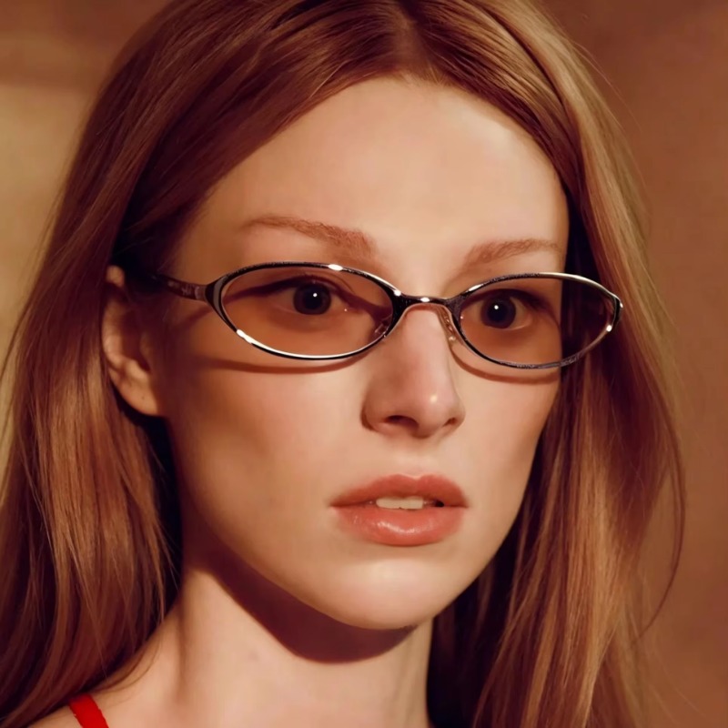 Designer Sunglasses - نظارات شمسية بتصميم بيضاوي عتيق للنساء،