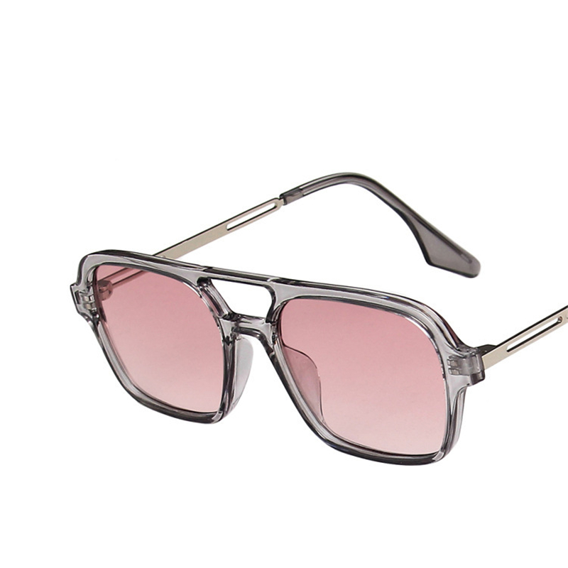 Sunglasses Uv400 - نظارات شمسية بتصميم ريترو بجسور مزدوجة