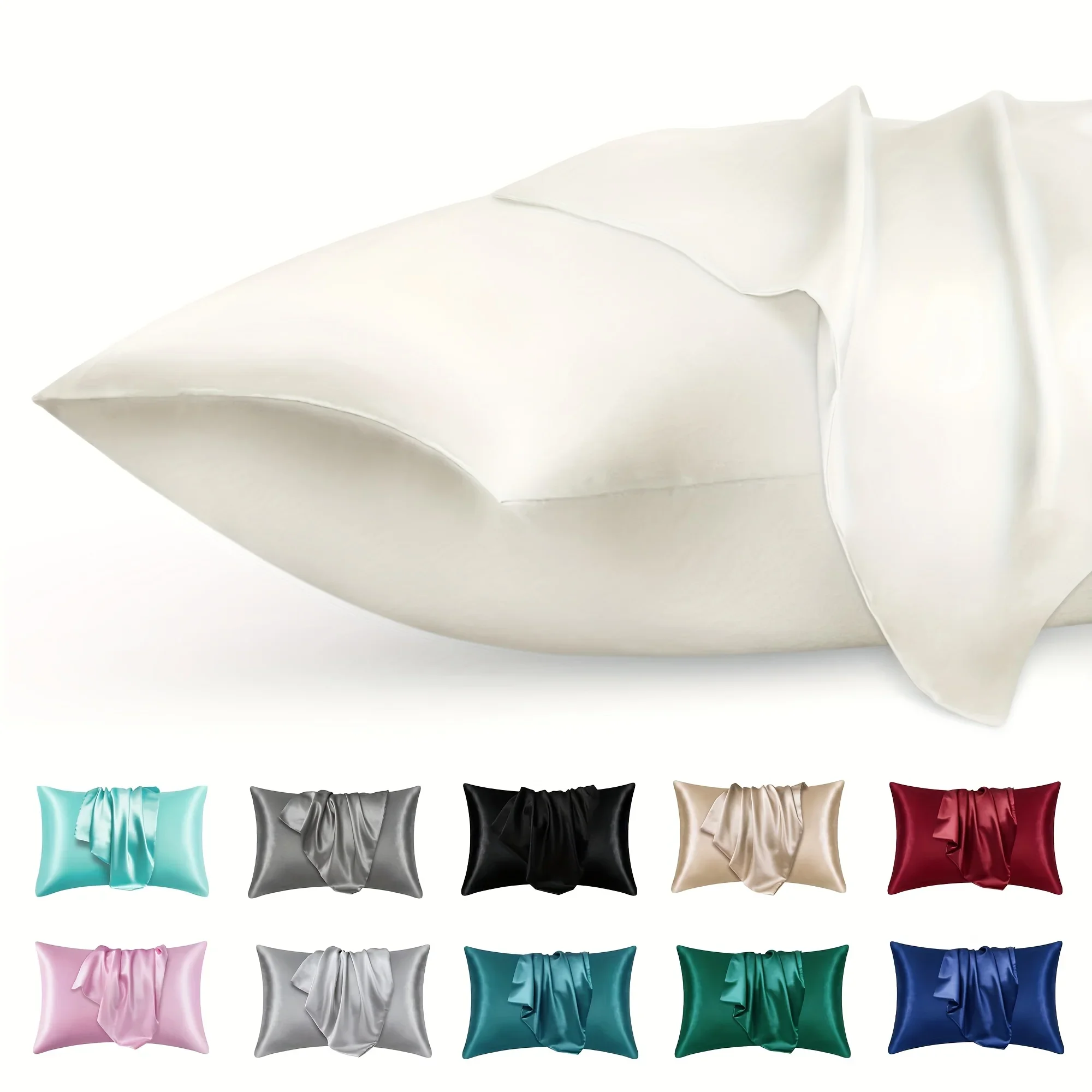Silk Pillowcase - قطعتان من كيس وسادة مغلف من