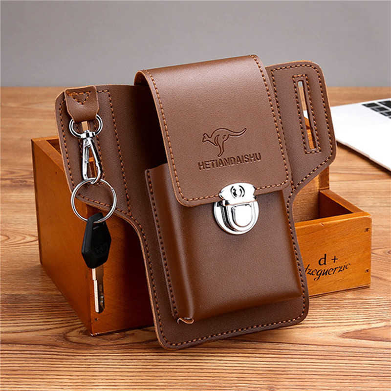 حقيبة حزام الهاتف للرجال ، حاف - مراجعة Leather Wallet Men وسعره