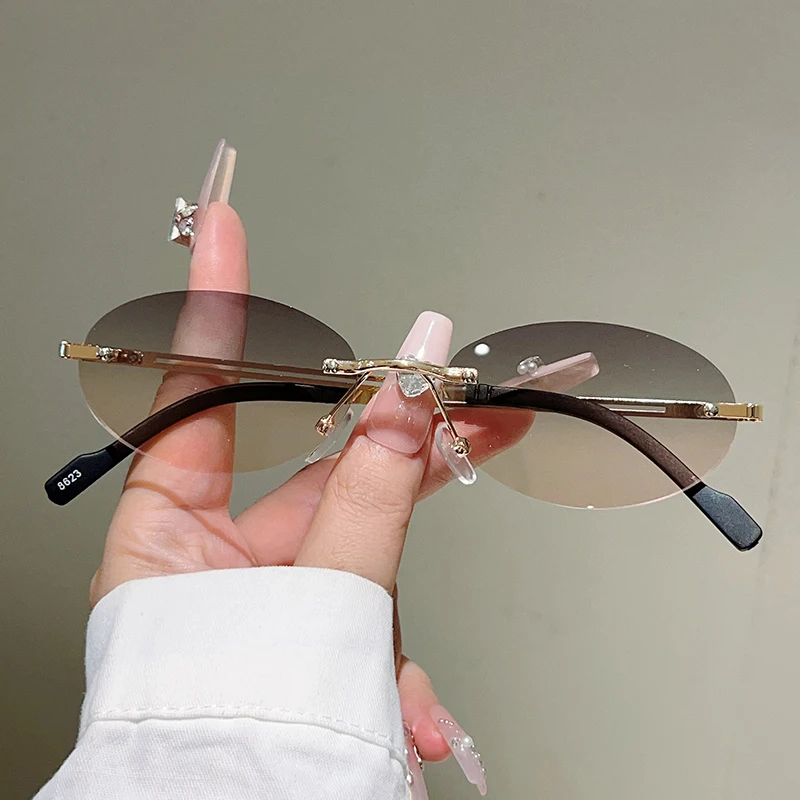 نظارات شمسية بيضاوية بدون إطار - مراجعة Sunglasses Uv400 وسعره