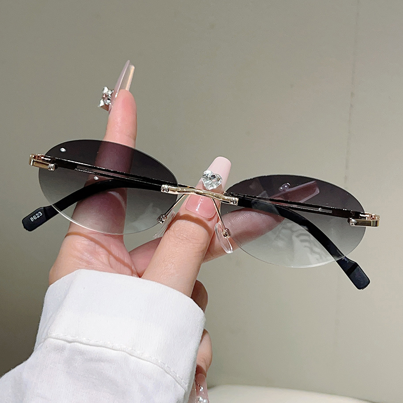 نظارات شمسية بيضاوية بدون إطار - مراجعة Sunglasses Uv400 وسعره