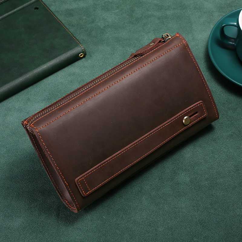 حقيبة يد رجالية طويلة من الجلد - مراجعة Leather Wallet Men وسعره