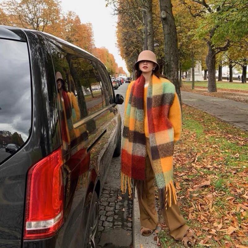 جديد فاخر شتاء سميك دافئ وشاح  - مراجعة Cashmere Scarf وسعره